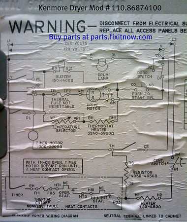 wiring diagram for kenmore dryer