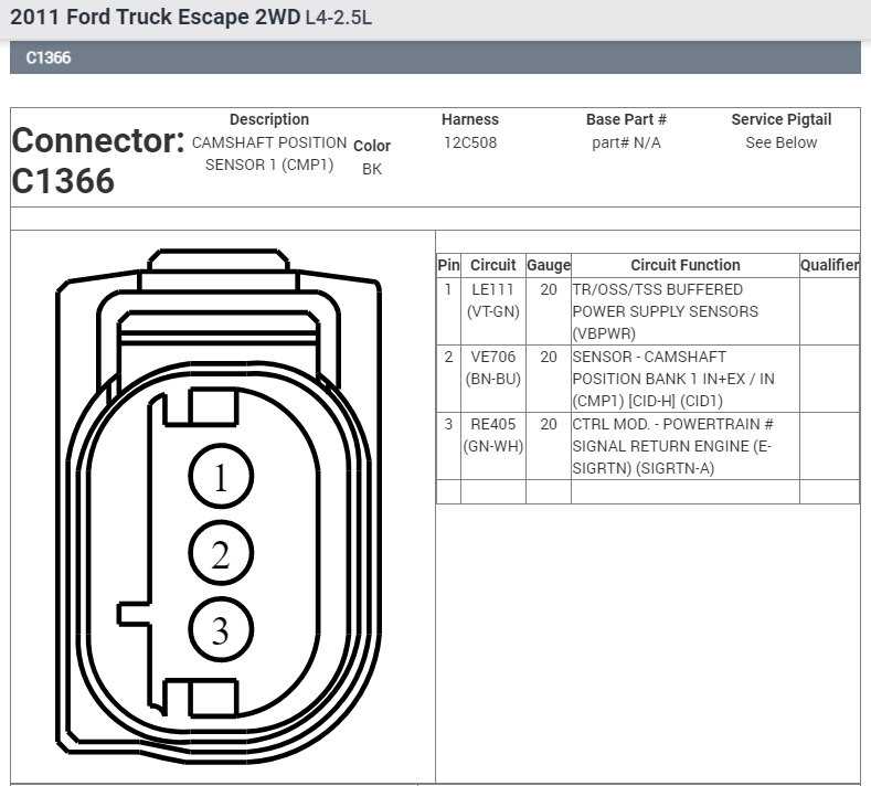 cam sensor wiring diagram