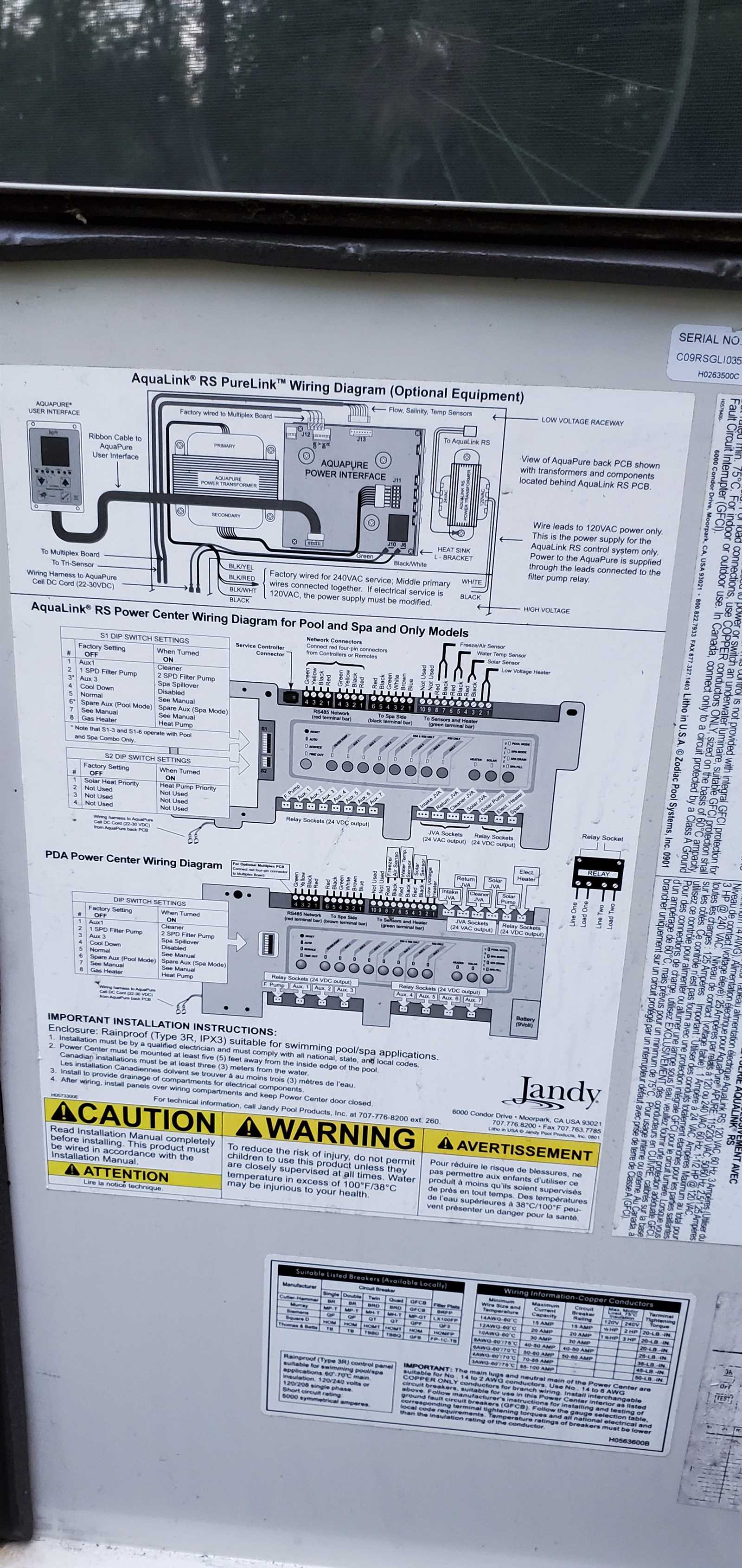 jandy aqualink rs wiring diagram