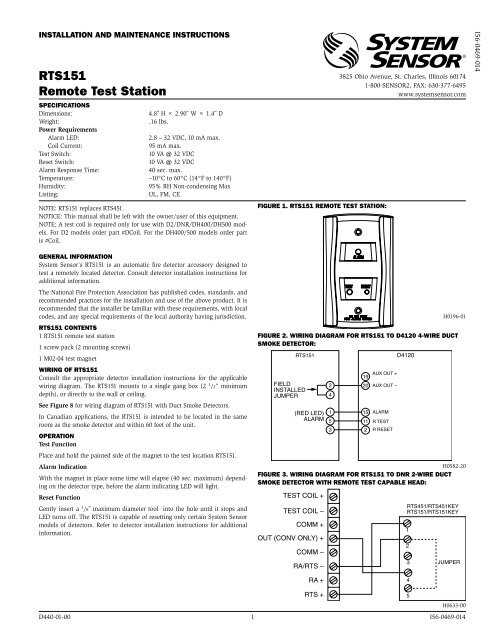 system sensor duct smoke detector wiring diagram