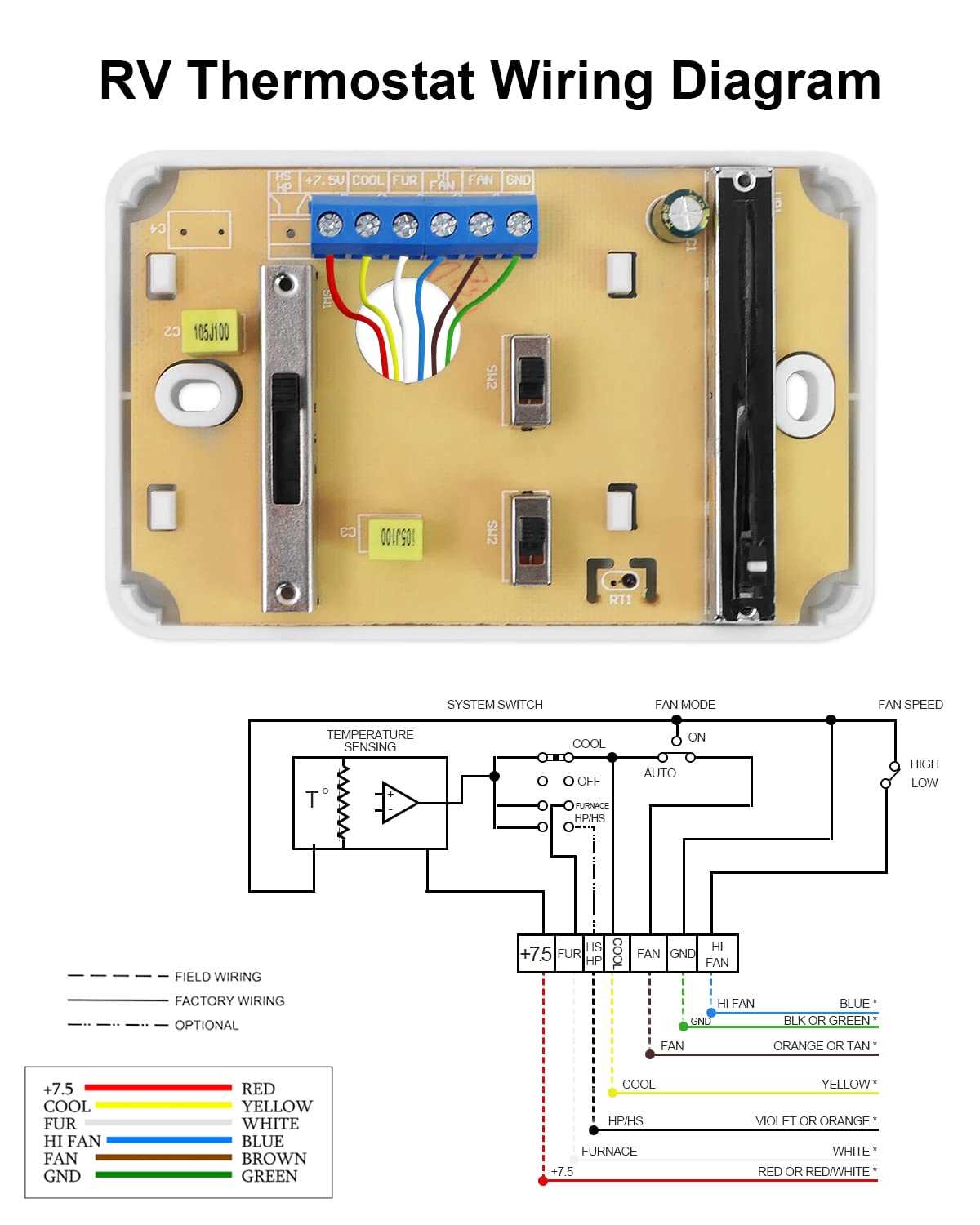 wiring diagram for duo therm thermostat