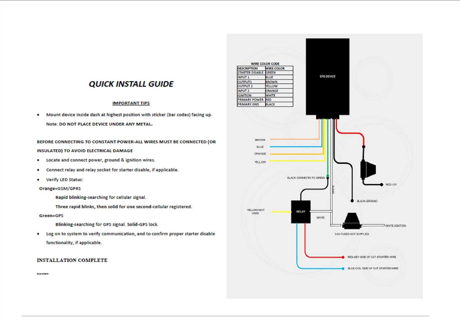 gps wiring diagram