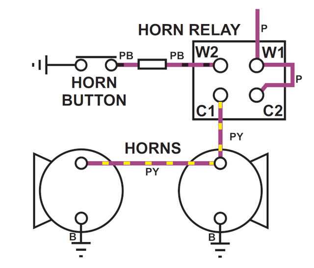 horn wiring diagram without relay