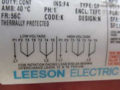 leeson motors wiring diagrams