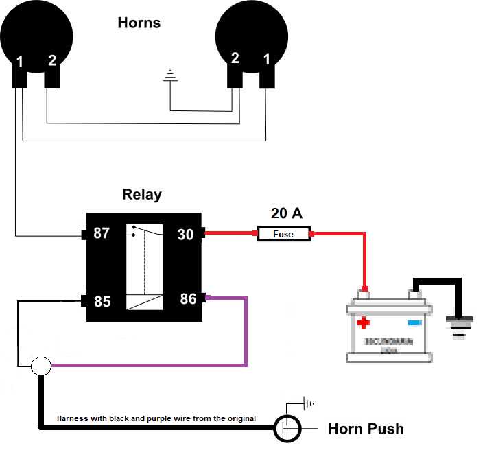 horn wiring diagram without relay