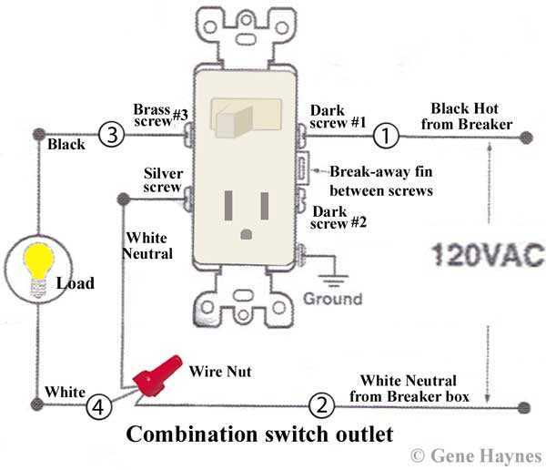 outlet wiring diagram with switch