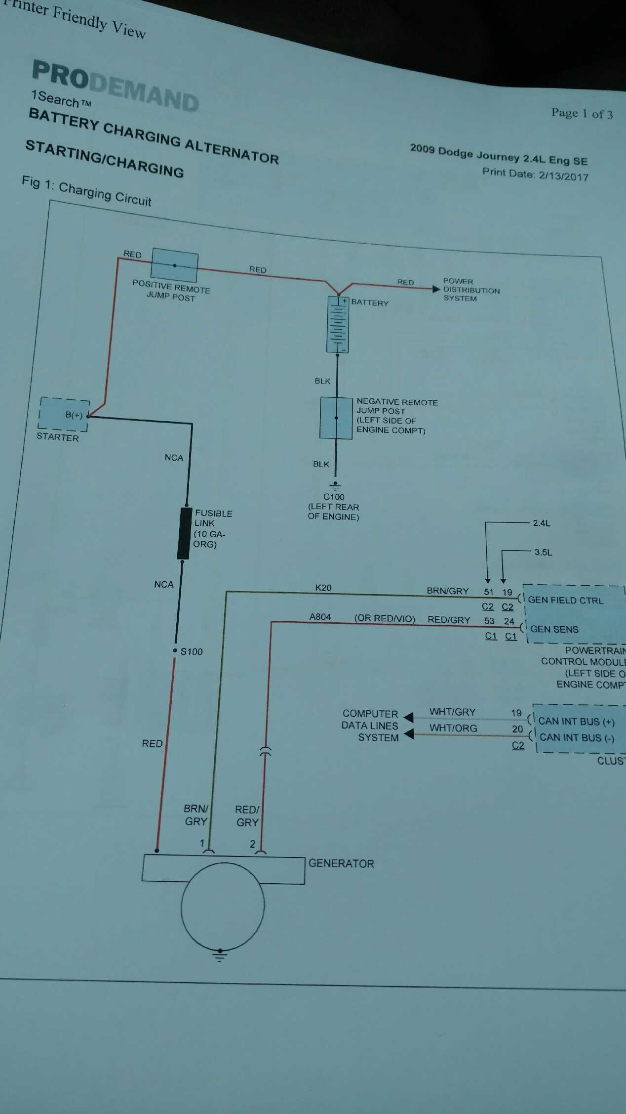 dodge alternator wiring diagram