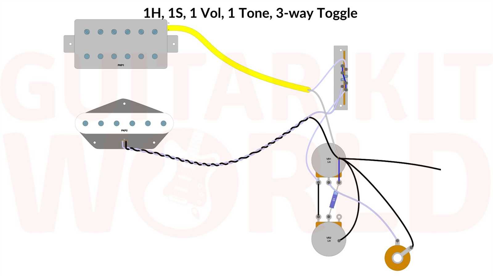 guitar wiring diagrams 2 pickups 1 volume 1 tone