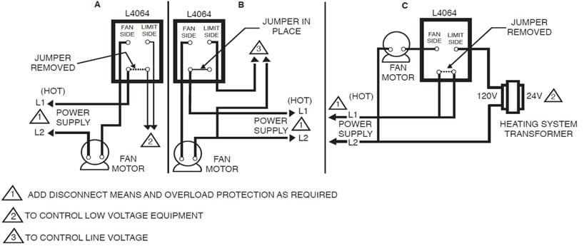 upflow horizontal single stage furnace wiring diagram honeywell