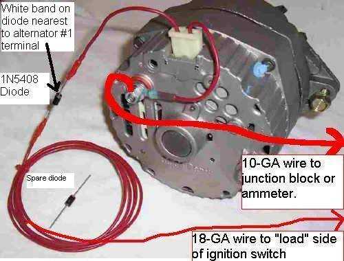 internal regulator 3 wire alternator wiring diagram