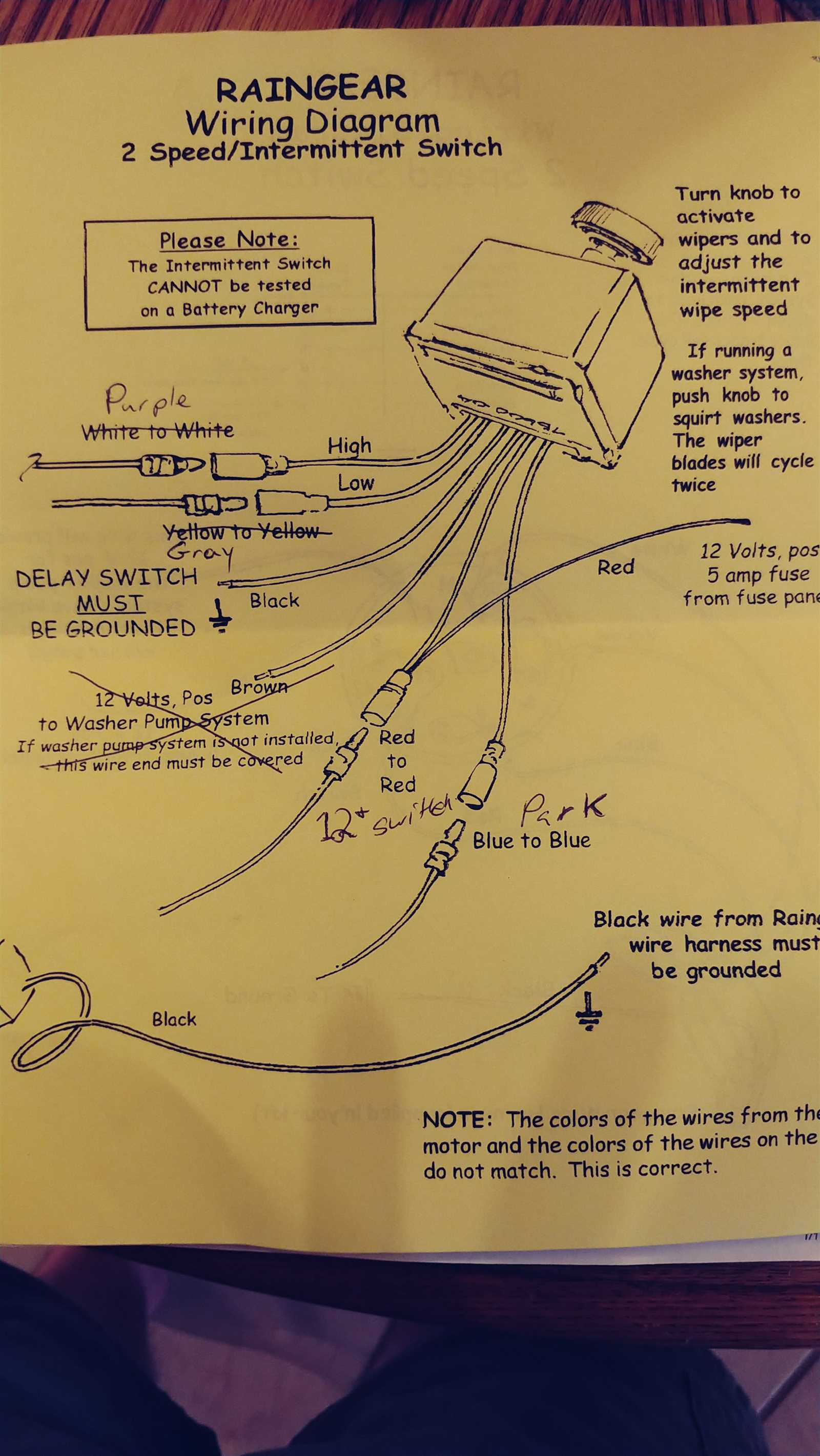 5 wire wiper motor wiring diagram