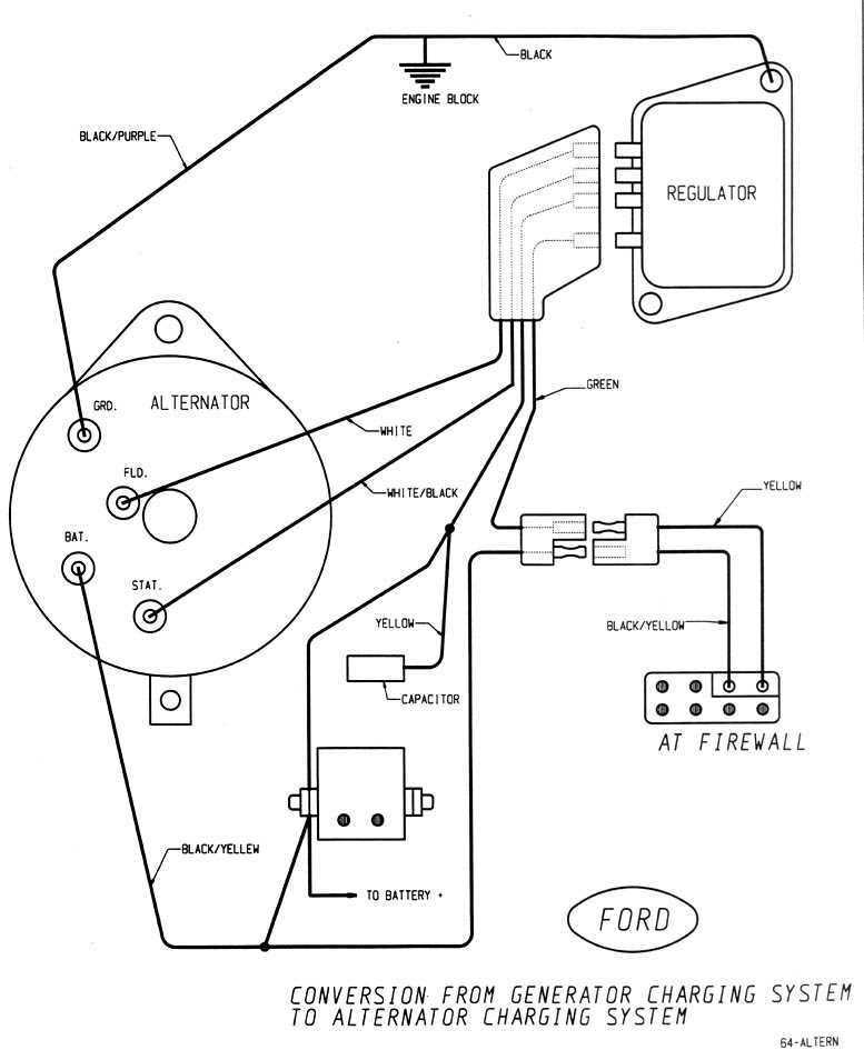 ford alternator wiring diagram external regulator