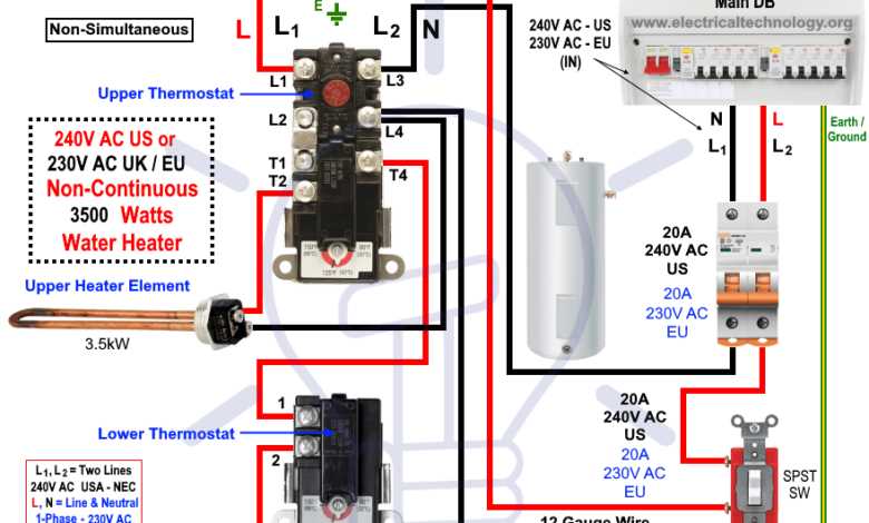 water heater thermostat wiring diagram