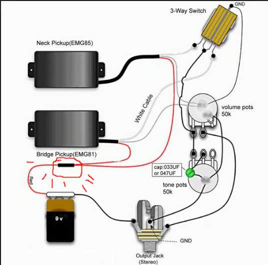 guitar wiring diagrams 2 pickups 1 volume 1 tone