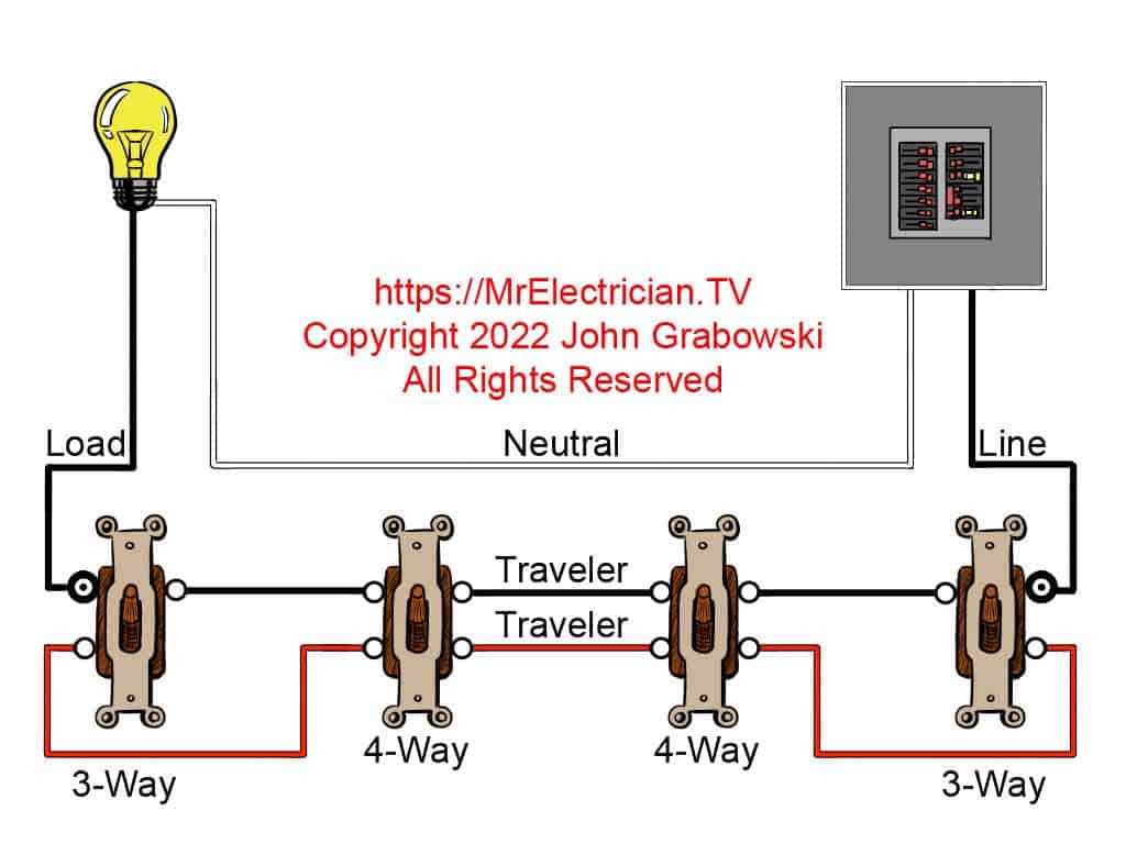 wiring 4 way light switch diagram