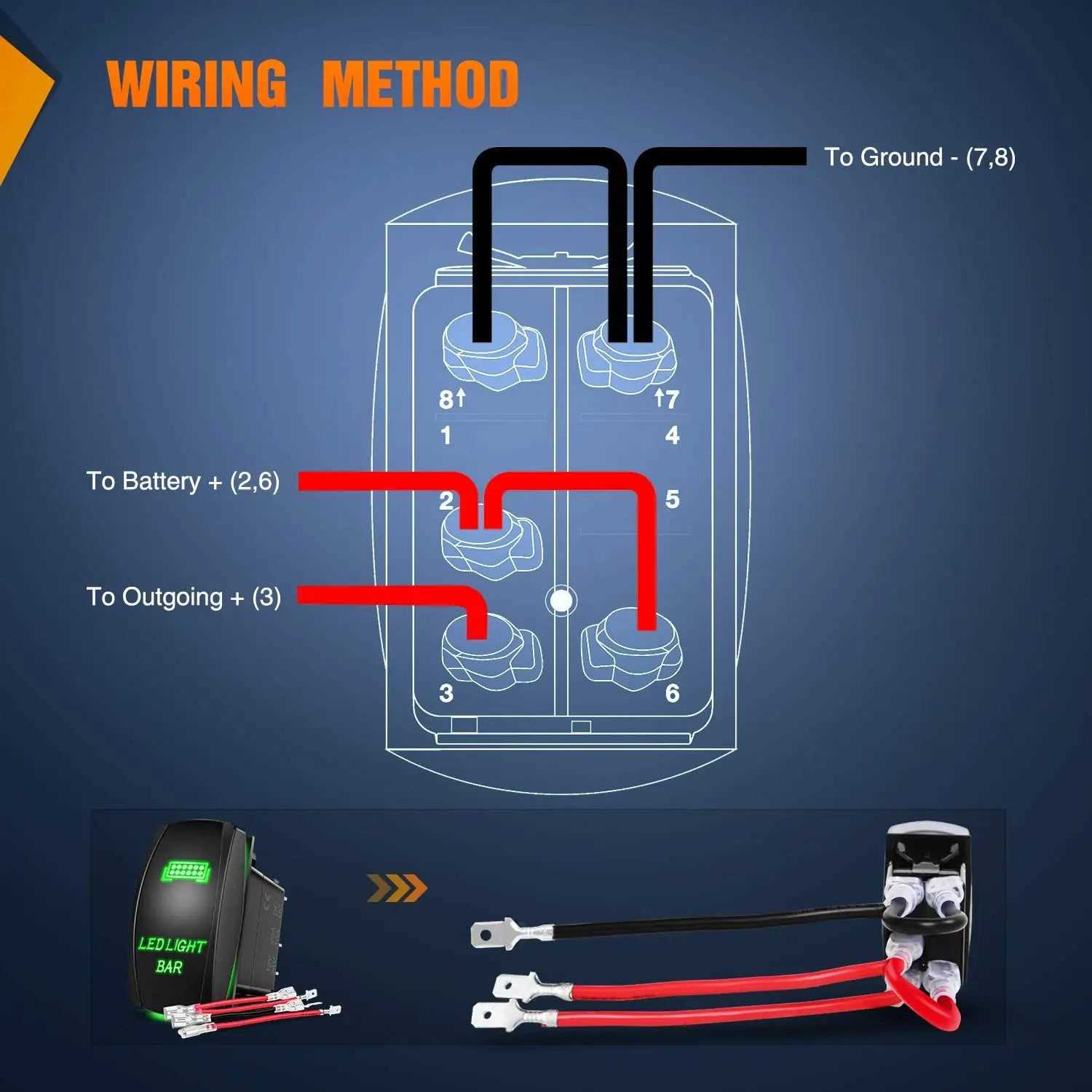 lighted 8 pin rocker switch wiring diagram