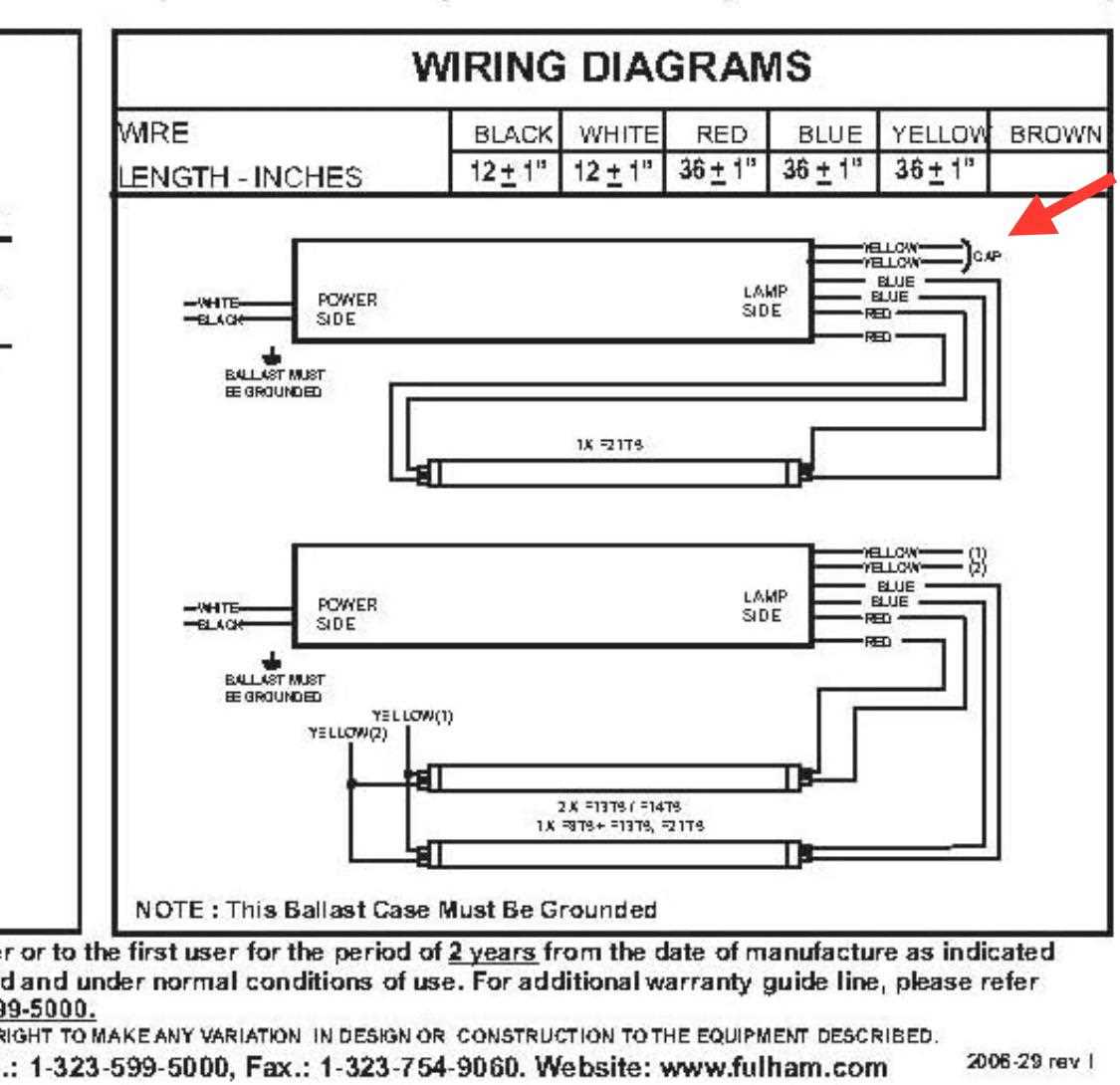 wiring a ballast fluorescent diagram