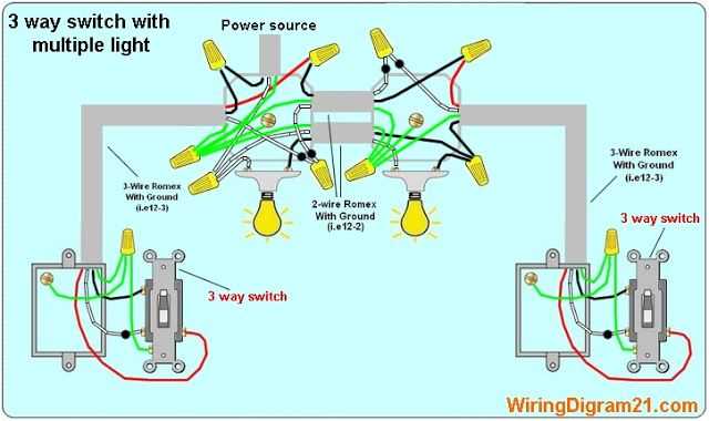 three way switch wiring diagram multiple lights