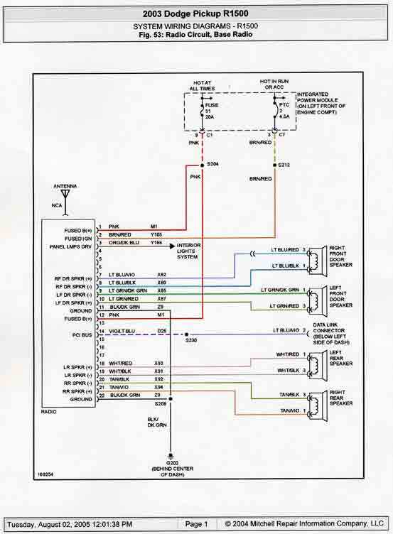 2003 dodge ram 1500 stereo wiring diagram