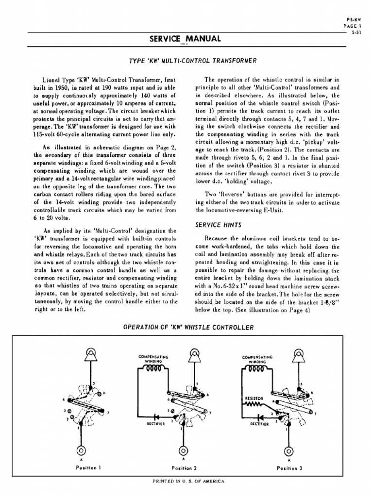 lionel kw transformer wiring diagram