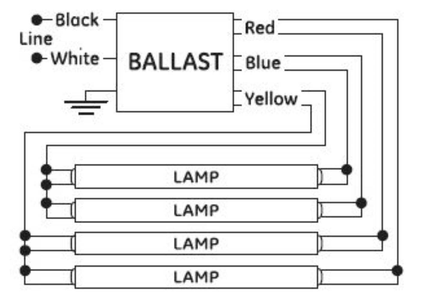 wiring a ballast fluorescent diagram