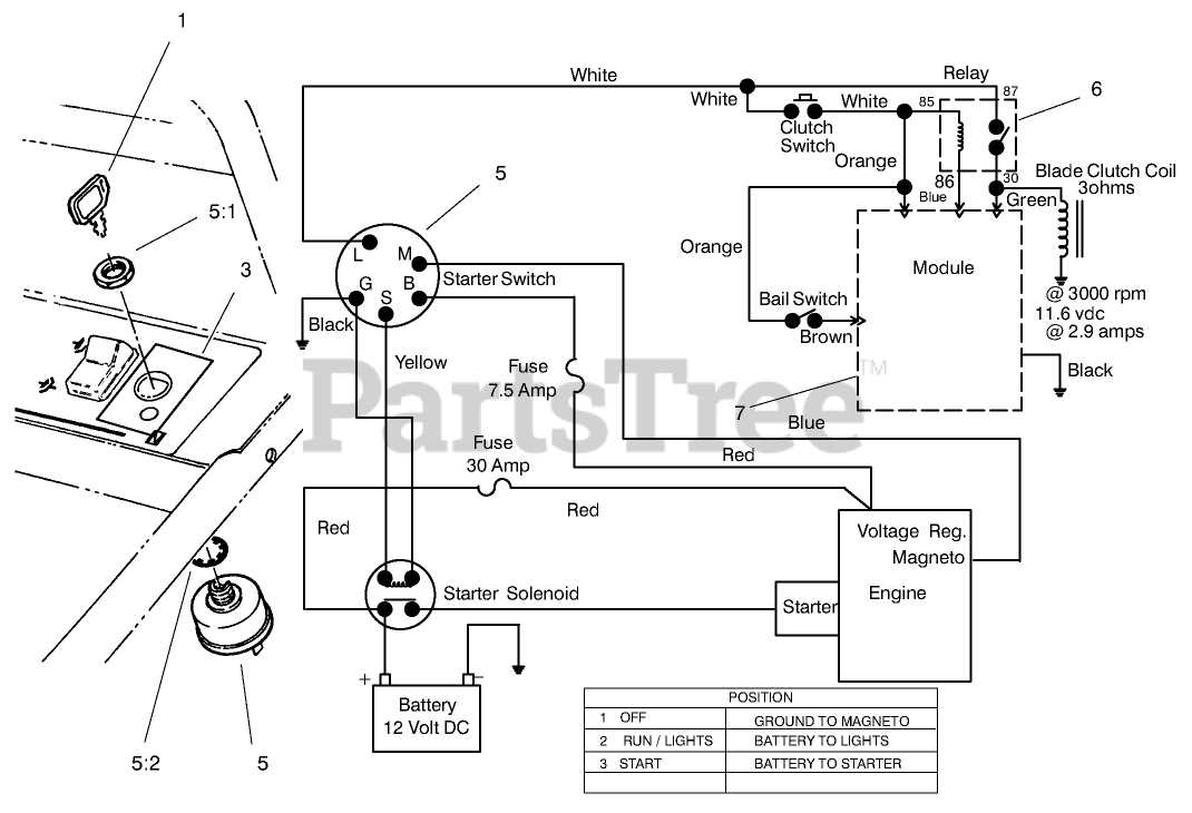 ignition switch wiring diagram for lawn mower