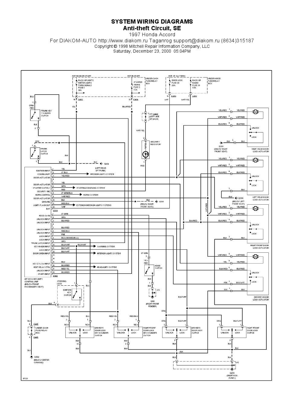 98 honda civic radio wiring diagram