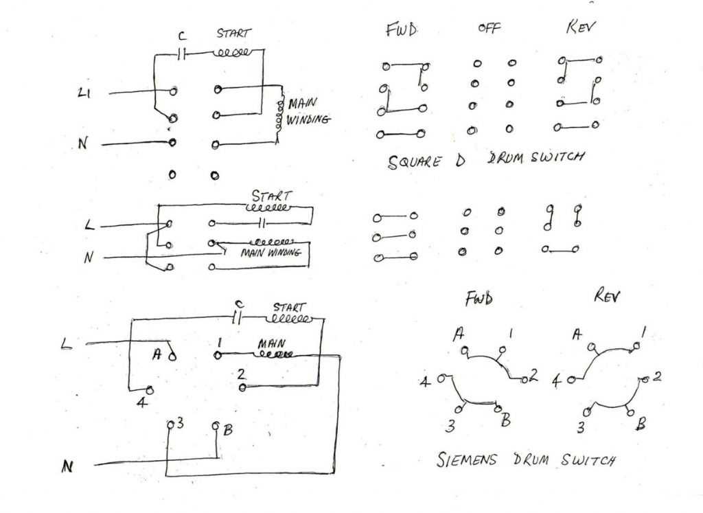 single phase forward reverse switch wiring diagram