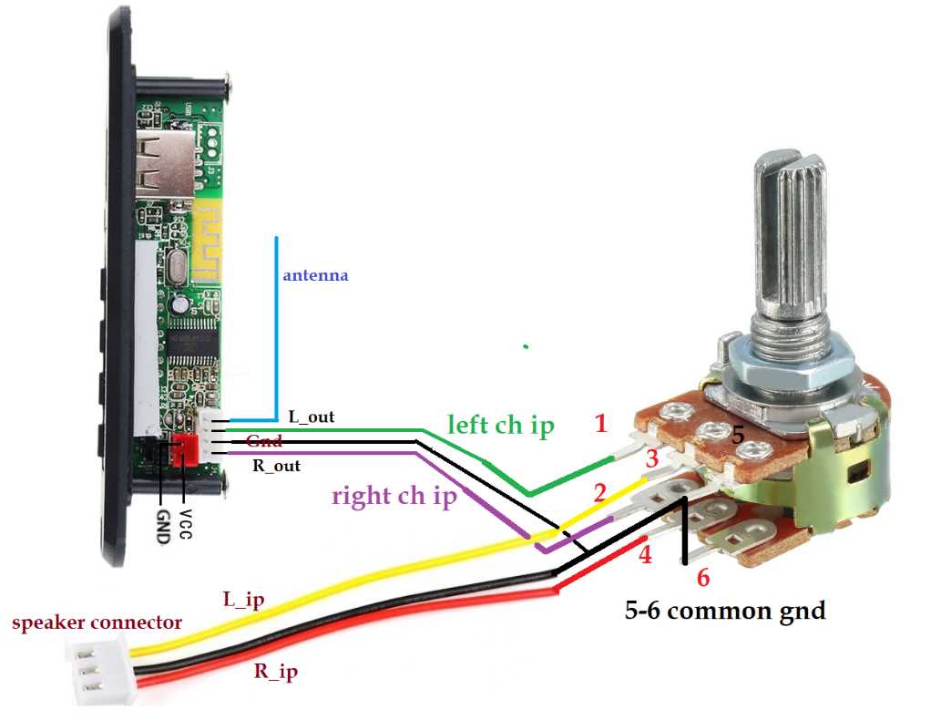 speaker volume control wiring diagram