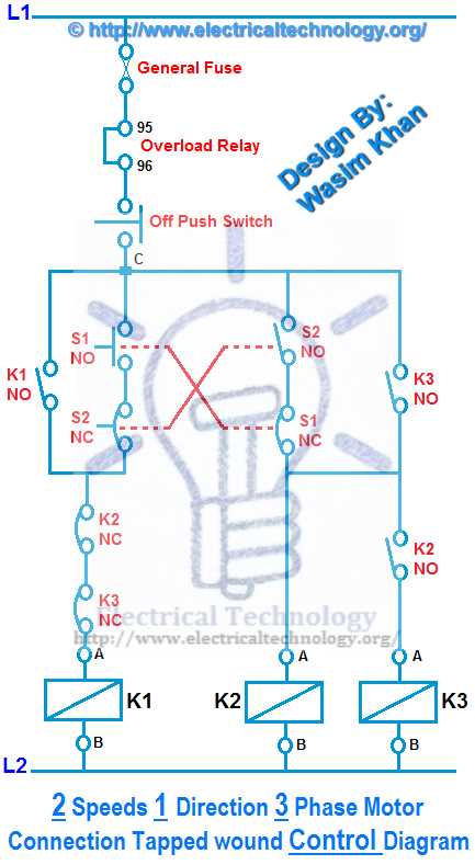 wiring diagram for two speed motor