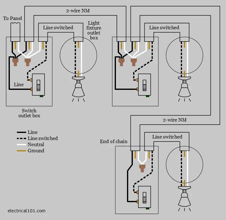 lighting circuit wiring diagram multiple lights