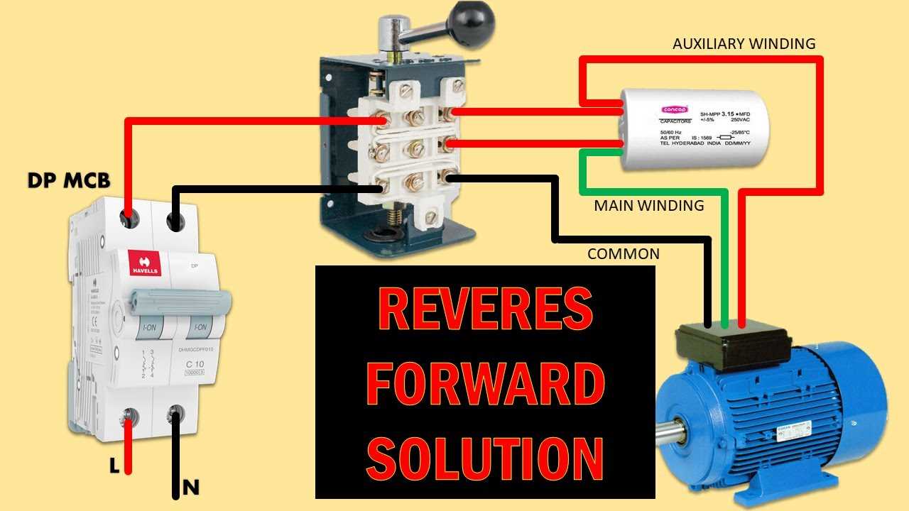 single phase forward reverse switch wiring diagram