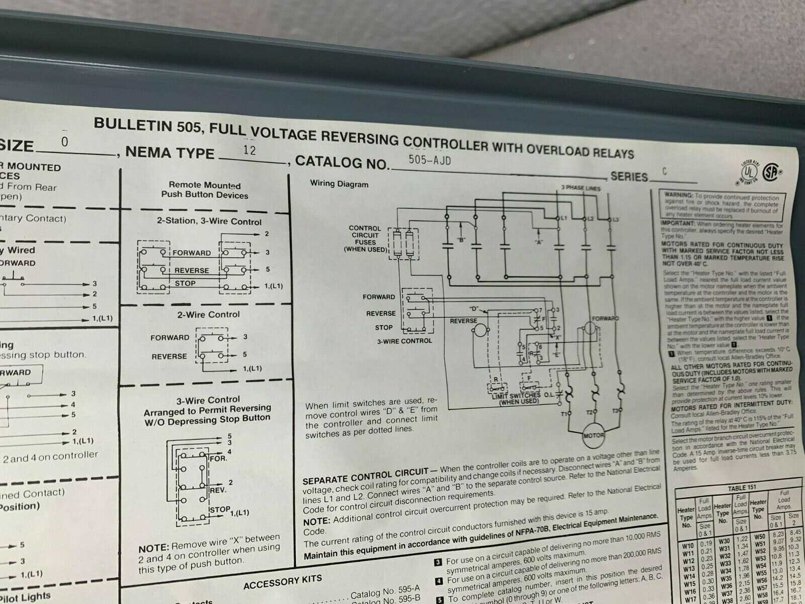 allen bradley starter wiring diagrams