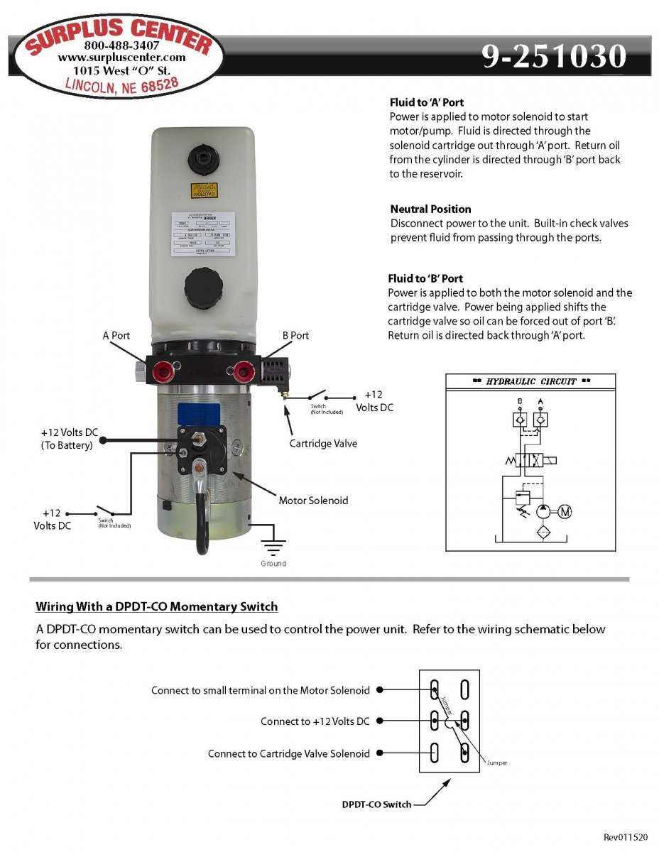 dump single acting hydraulic pump wiring diagram