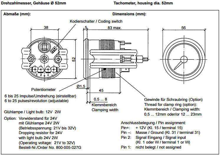 vdo tacho wiring diagram