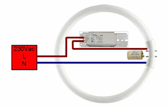 wiring a ballast fluorescent diagram