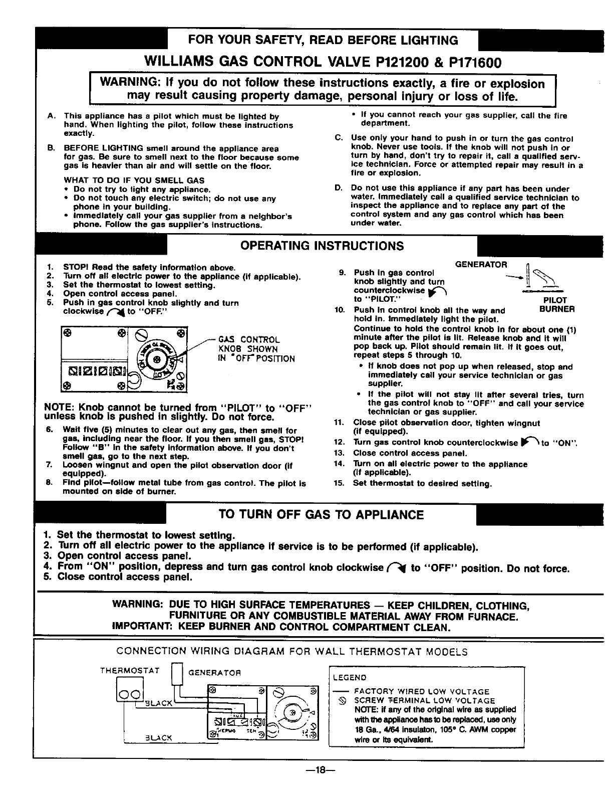 wiring diagram for williams wall furnace