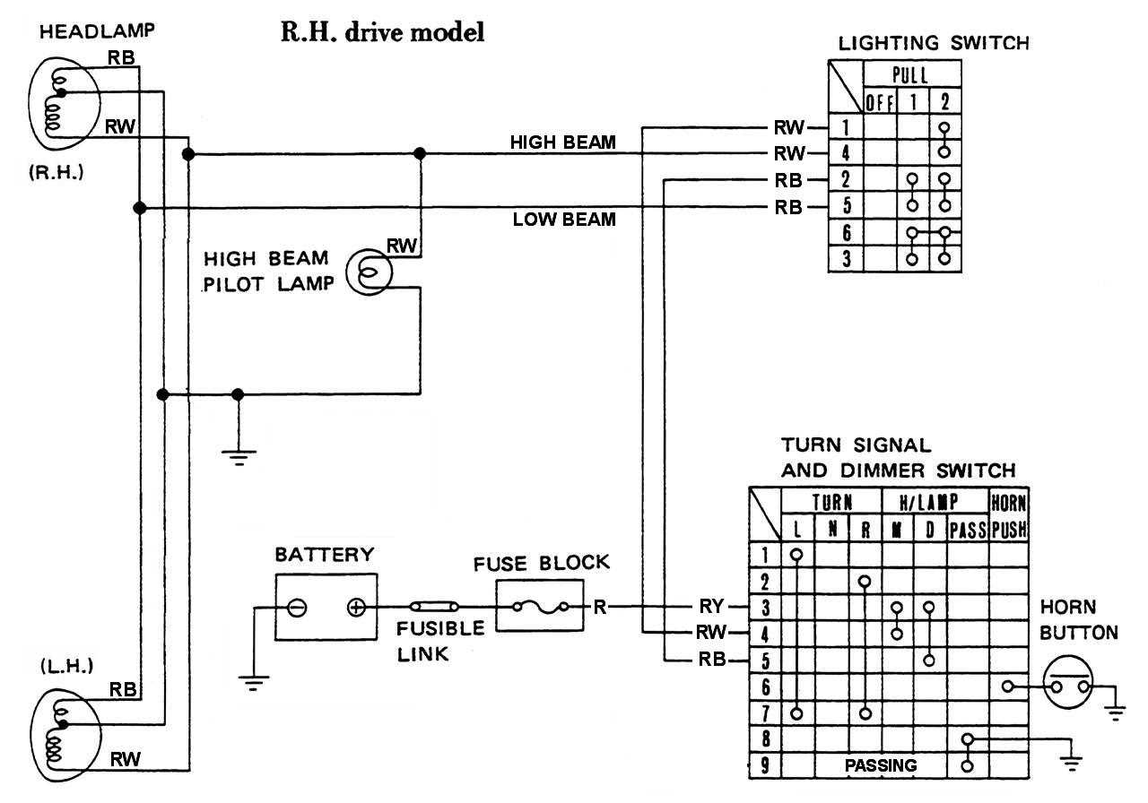 headlamp switch wiring diagram