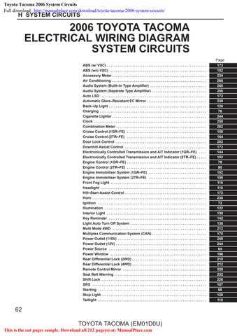 toyota tacoma electrical wiring diagram