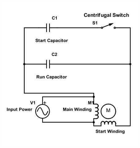 wiring diagram capacitor start motor