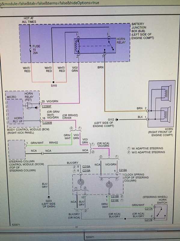 wiring diagram for horn