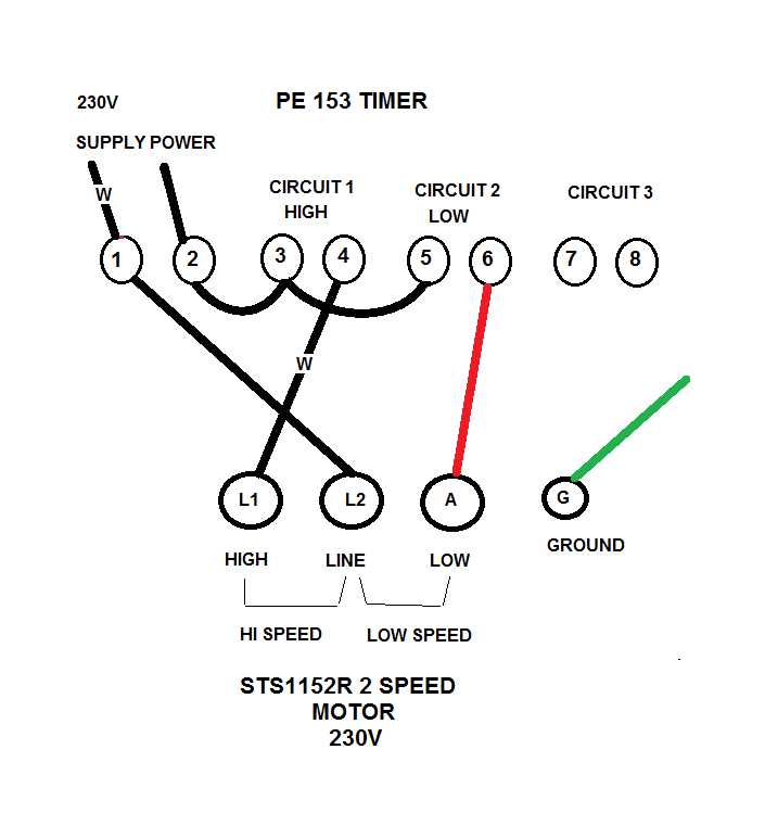 wiring diagram for two speed motor