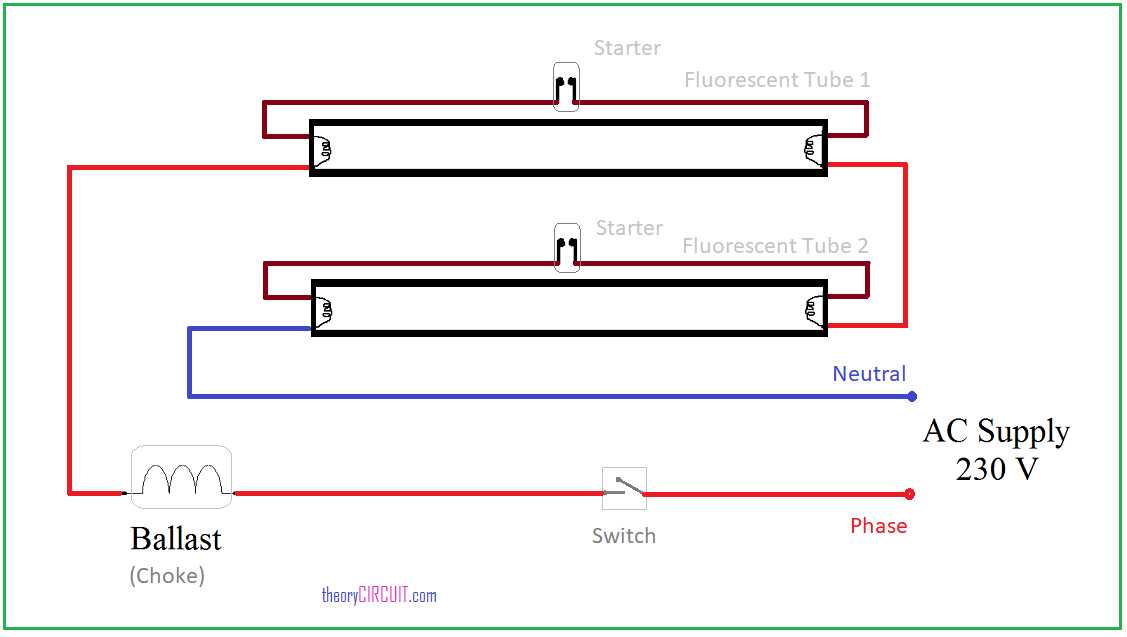 fluorescent lamp ballast wiring diagram