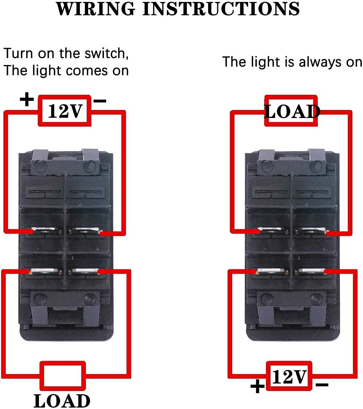 4 pin illuminated rocker switch wiring diagram