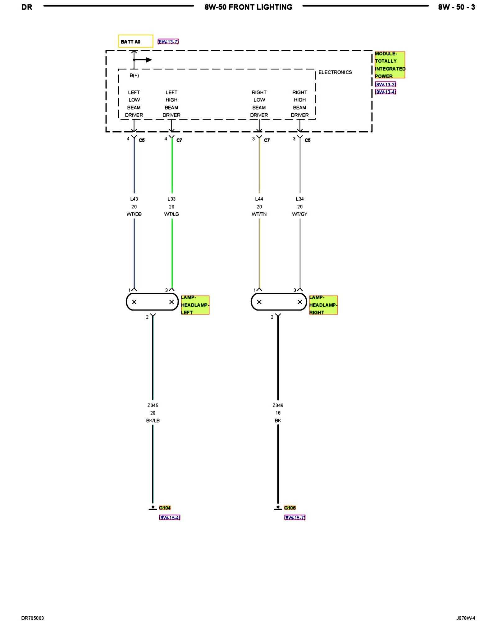 dodge charger headlight wiring diagram